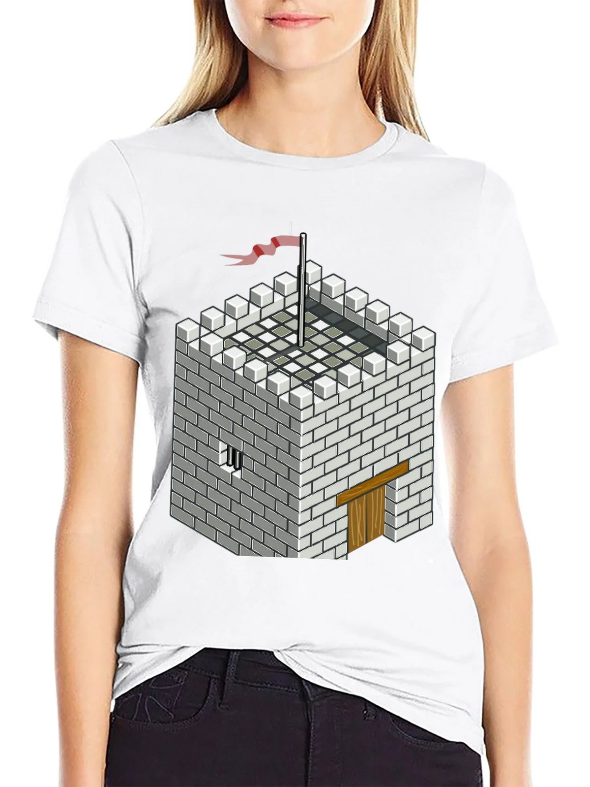 Pixelated Castle Tee - Retro Gaming Style Shirt product image 11