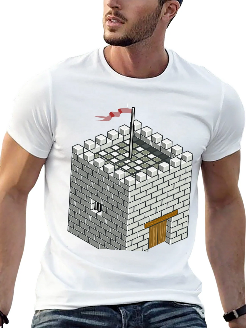 Pixelated Castle Tee - Retro Gaming Style Shirt product image 4