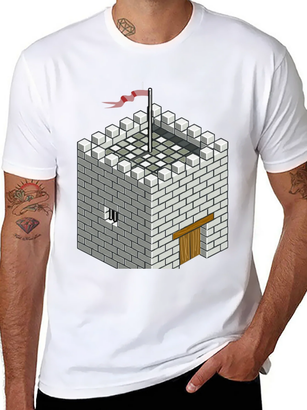 Pixelated Castle Tee - Retro Gaming Style Shirt product image 10