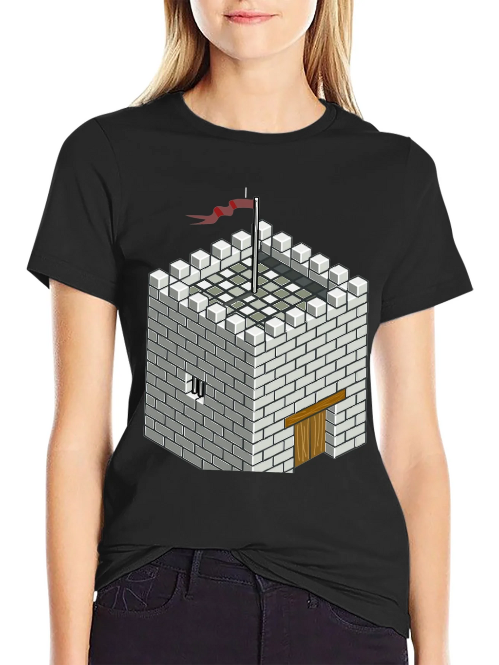 Pixelated Castle Tee - Retro Gaming Style Shirt product image 5