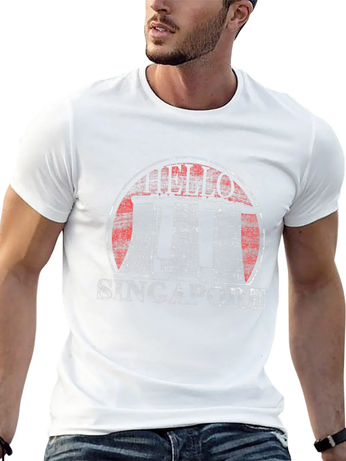 Singapore Vintage Graphic T-Shirt Black Cotton product image 4