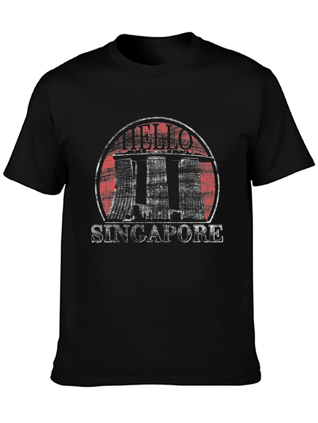 Singapore Vintage Graphic T-Shirt Black Cotton product image 6