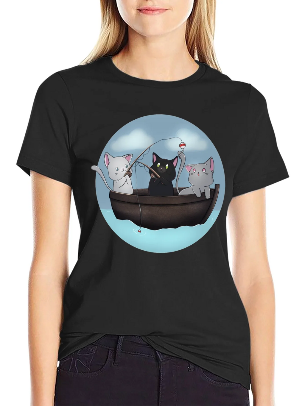 Cats Fishing T-Shirt | Unique Graphic Tee product image 5