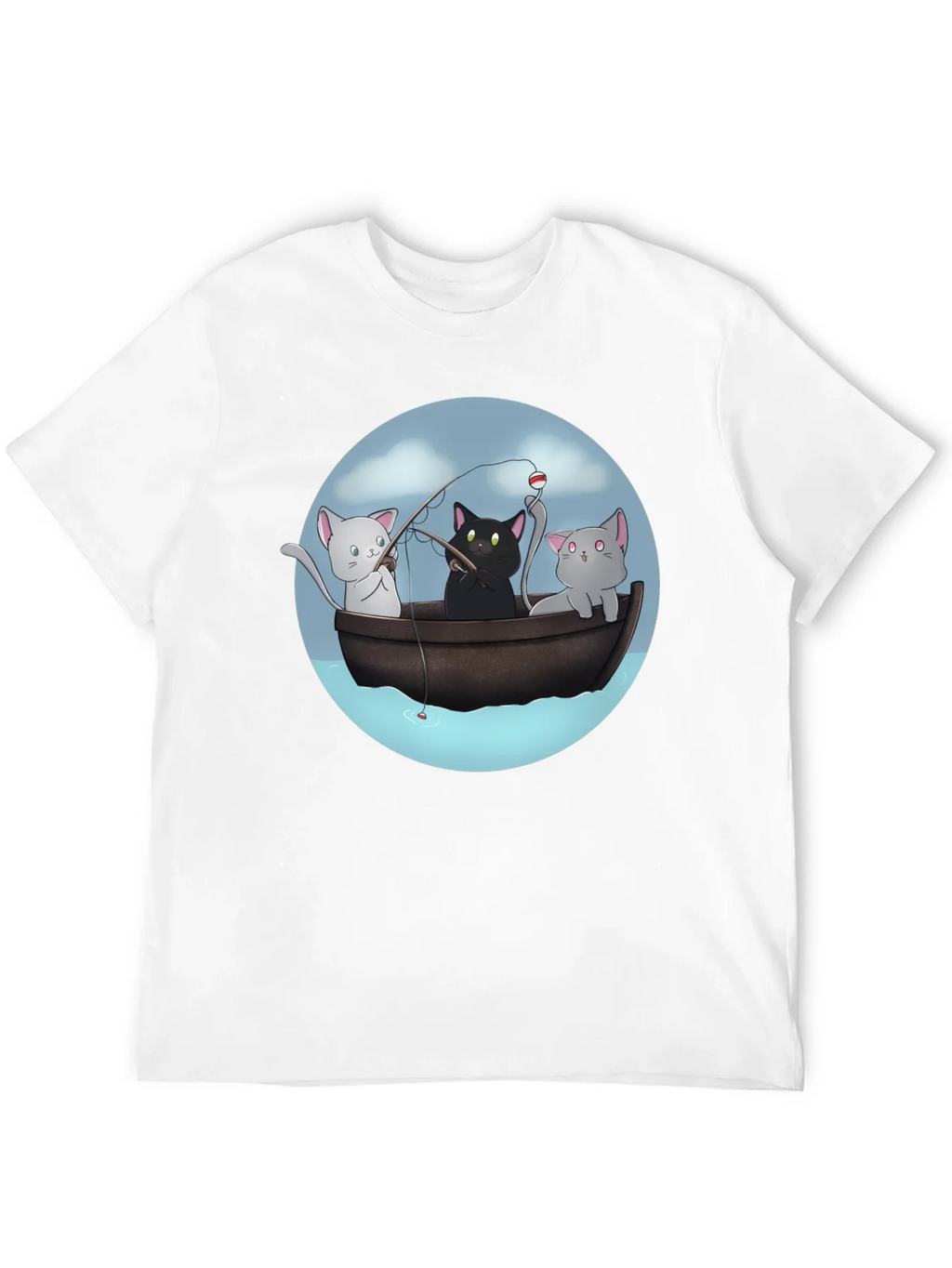Cats Fishing T-Shirt | Unique Graphic Tee product image 3