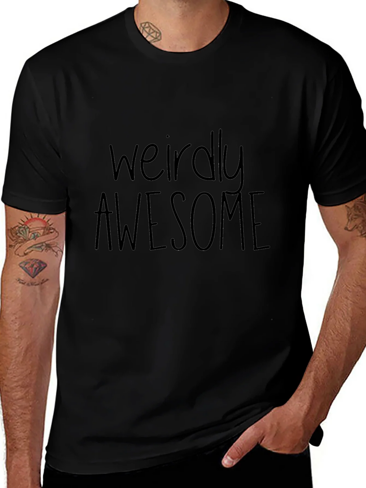 Weirdly Awesome Black Graphic Tee product image 1