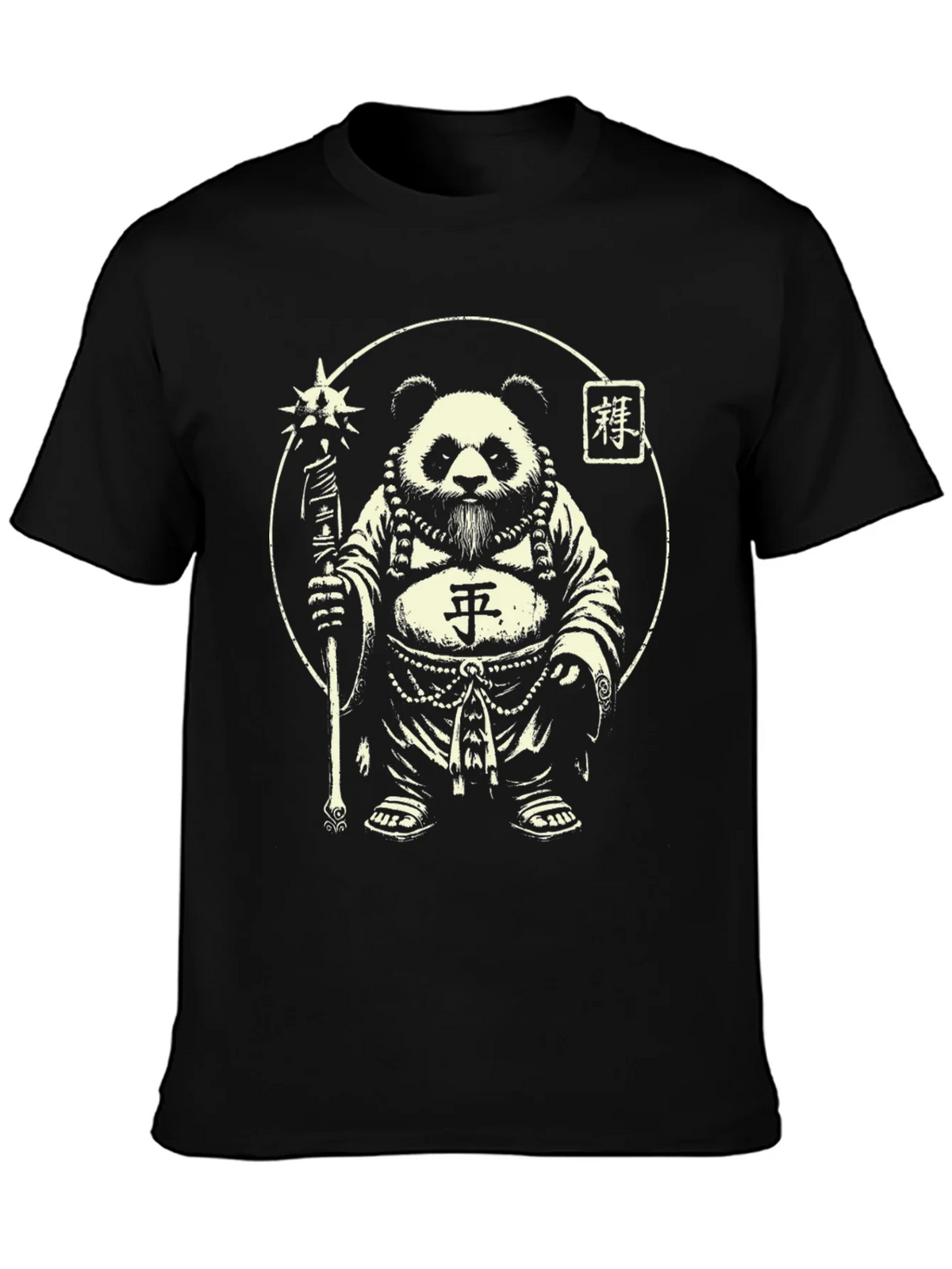 Panda Monk Graphic Tee - Unique Design Stylish Black T-Shirt product image 6
