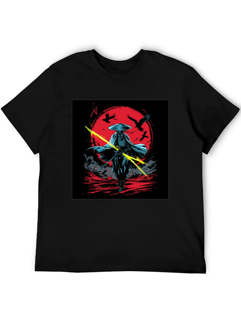 Samurai Warrior Graphic Tee - Black Cotton Shirt product image 8