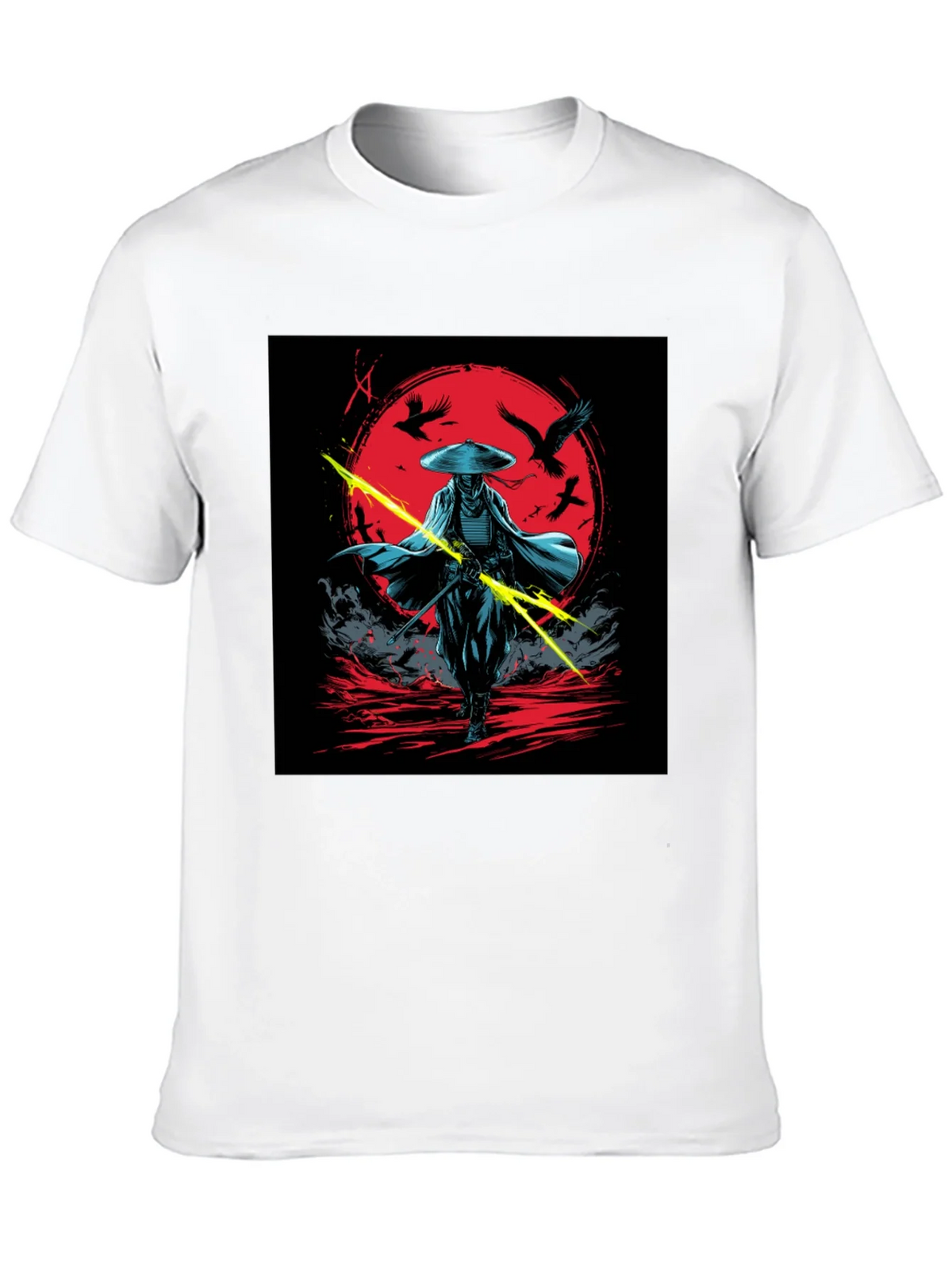 Samurai Warrior Graphic Tee - Black Cotton Shirt product image 12