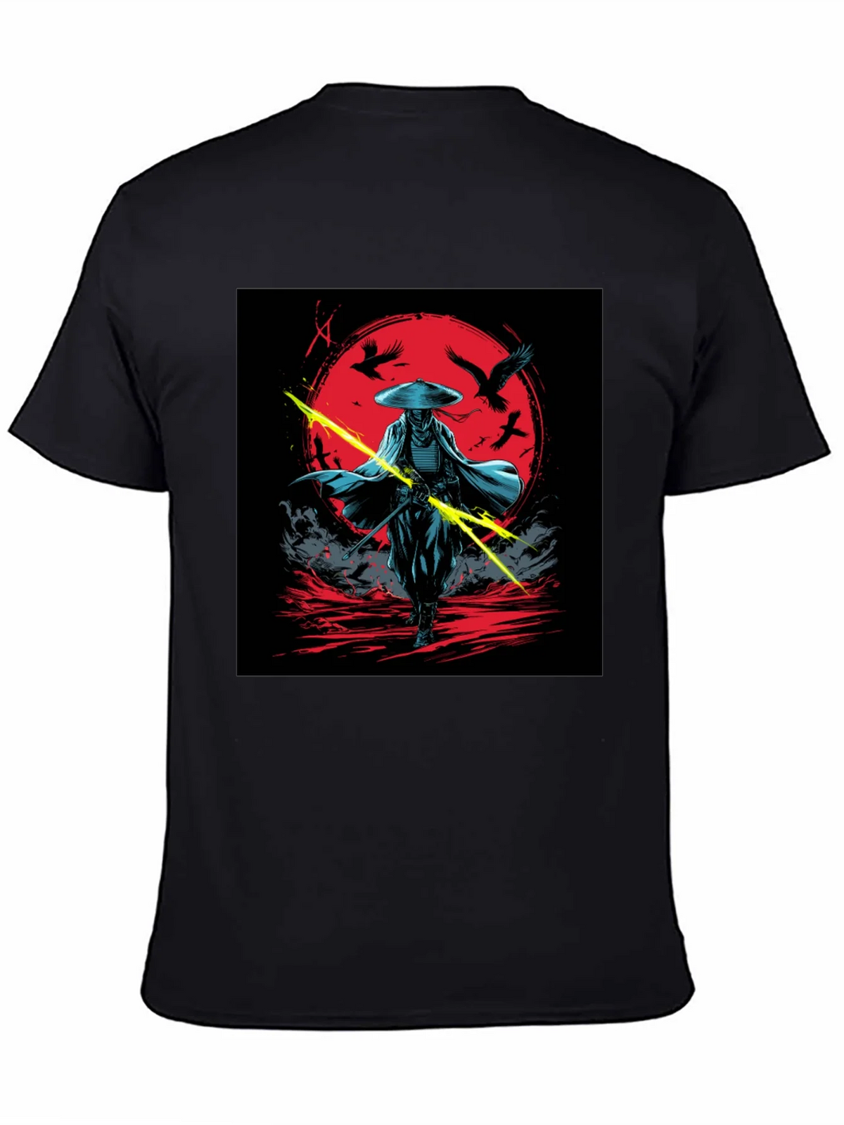 Samurai Warrior Graphic Tee - Black Cotton Shirt product image 7