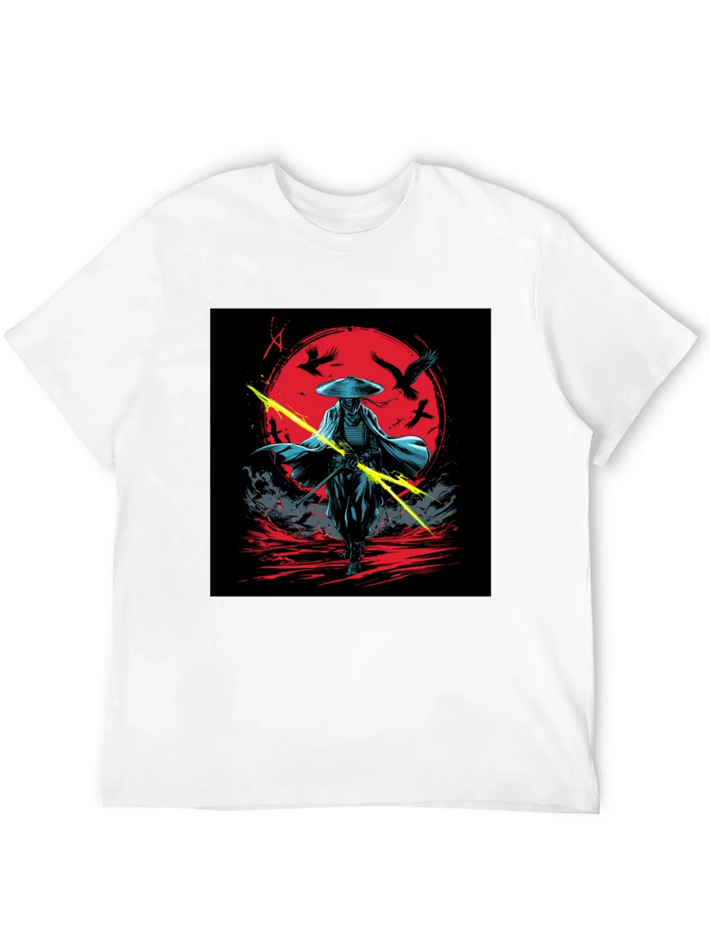 Samurai Warrior Graphic Tee - Black Cotton Shirt product image 3