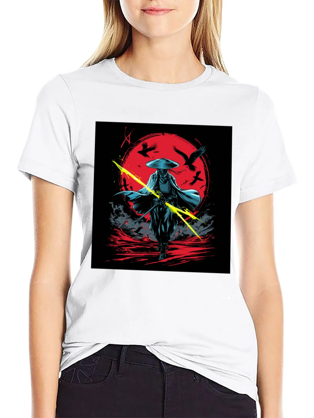 Samurai Warrior Graphic Tee - Black Cotton Shirt product image 11