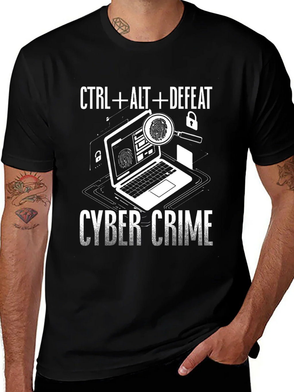 Cyber Crime T-Shirt - CTRL+ALT+DEFEAT - Anti-Hacking Tee product image 1