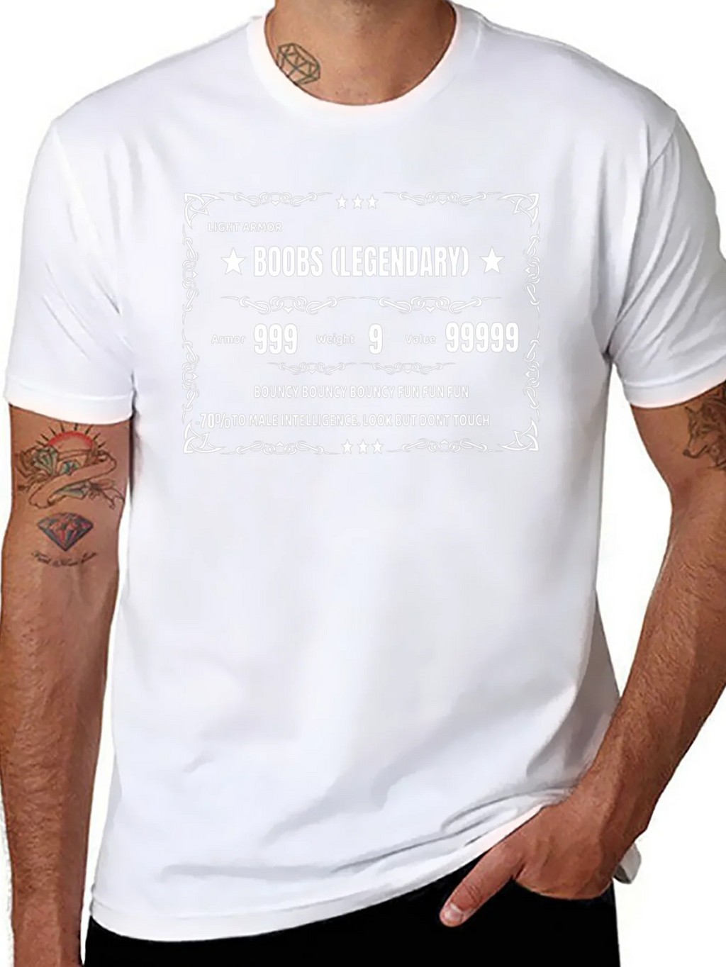 Legendary Boobs Light Armor Funny T-Shirt product image 10