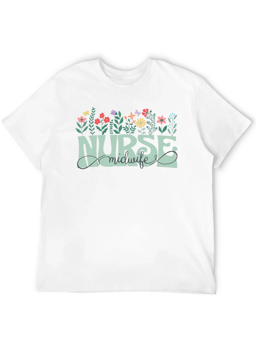 Nurse Midwife Floral Graphic T-Shirt product image 3