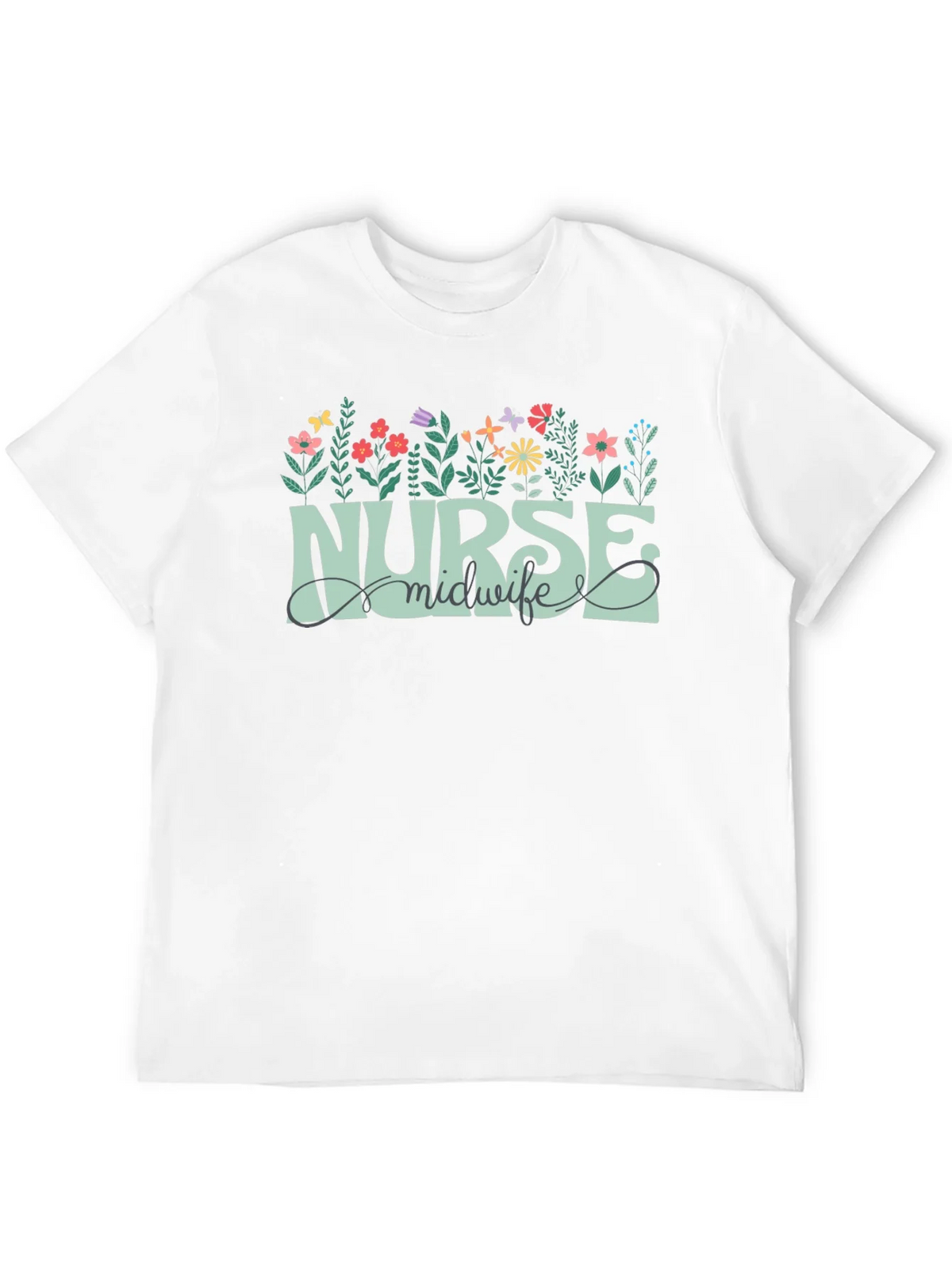 Nurse Midwife Floral Graphic T-Shirt product image 3