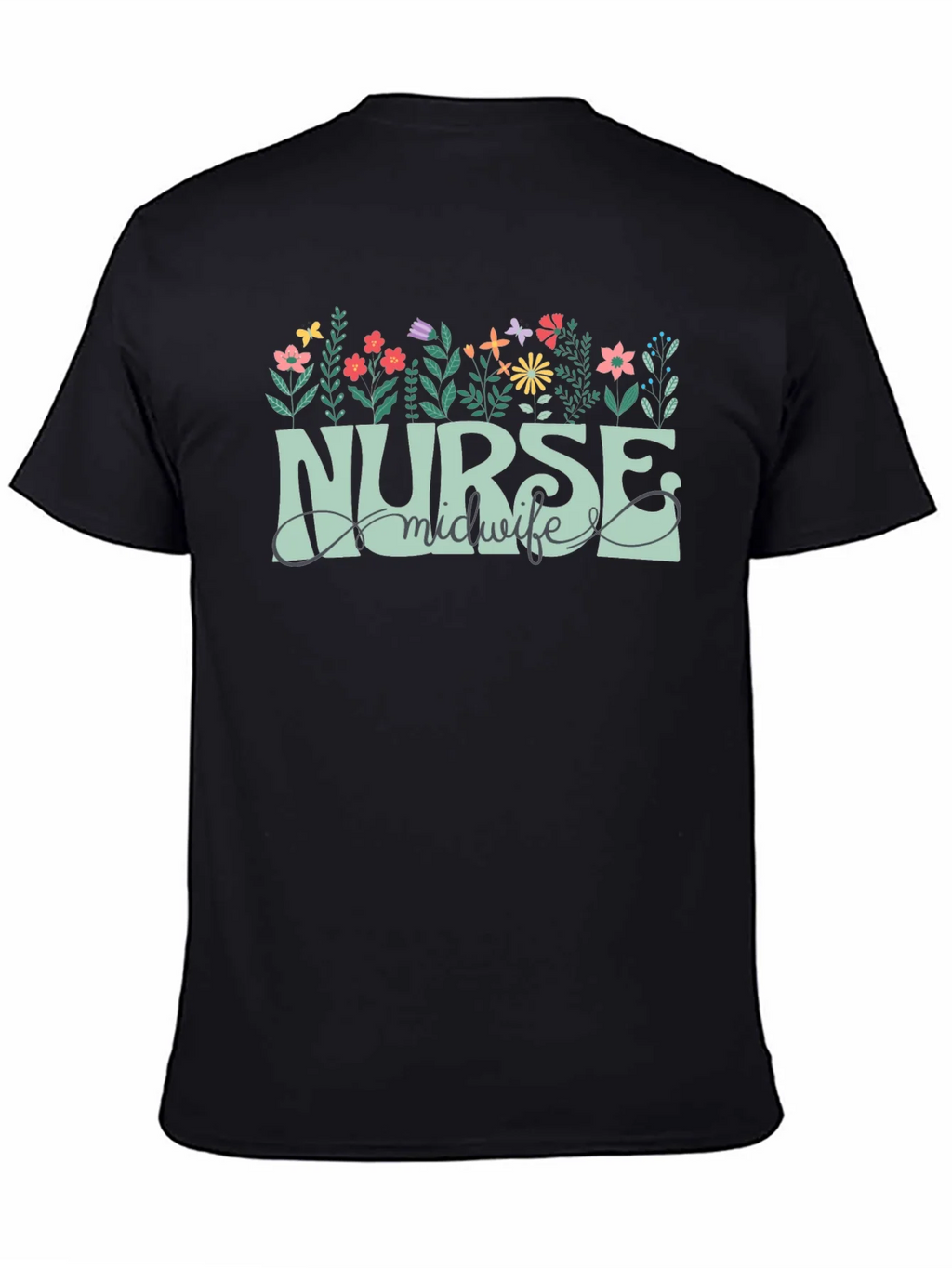 Nurse Midwife Floral Graphic T-Shirt product image 7