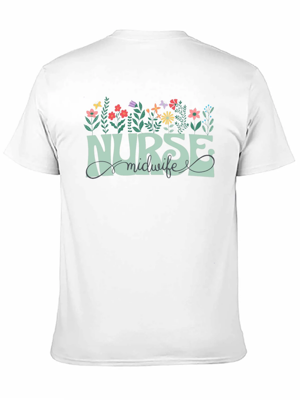 Nurse Midwife Floral Graphic T-Shirt product image 2