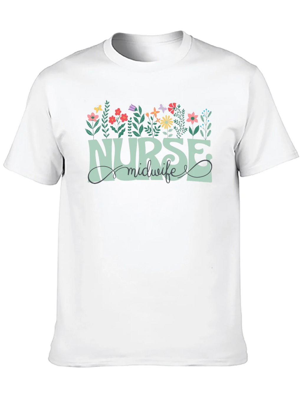 Nurse Midwife Floral Graphic T-Shirt product image 12