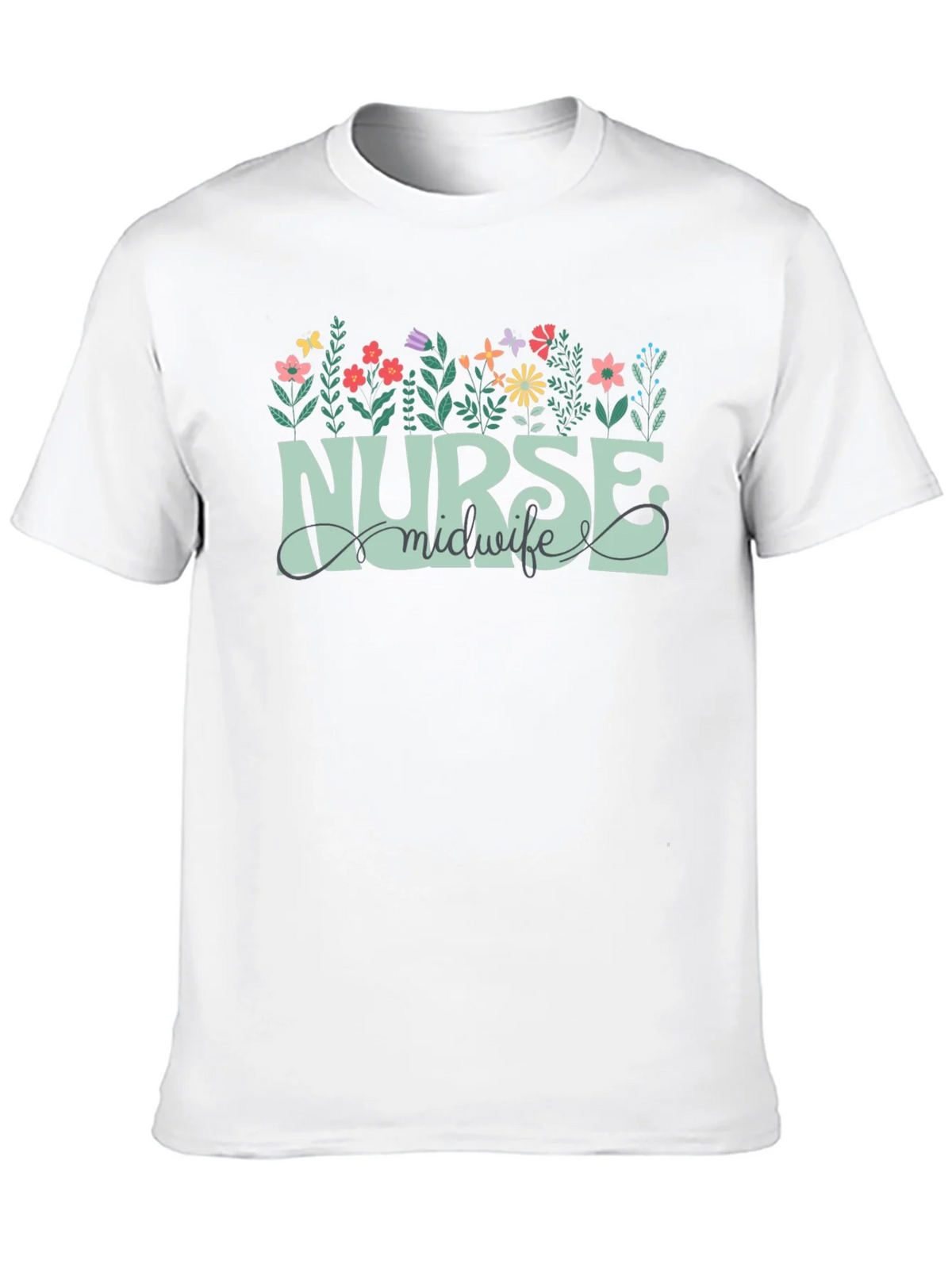 Nurse Midwife Floral Graphic T-Shirt product image 12