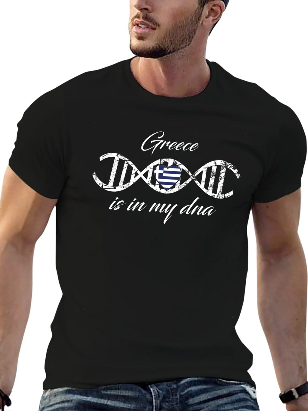 Greece is in My DNA T-Shirt - Black Graphic Tee product image 9