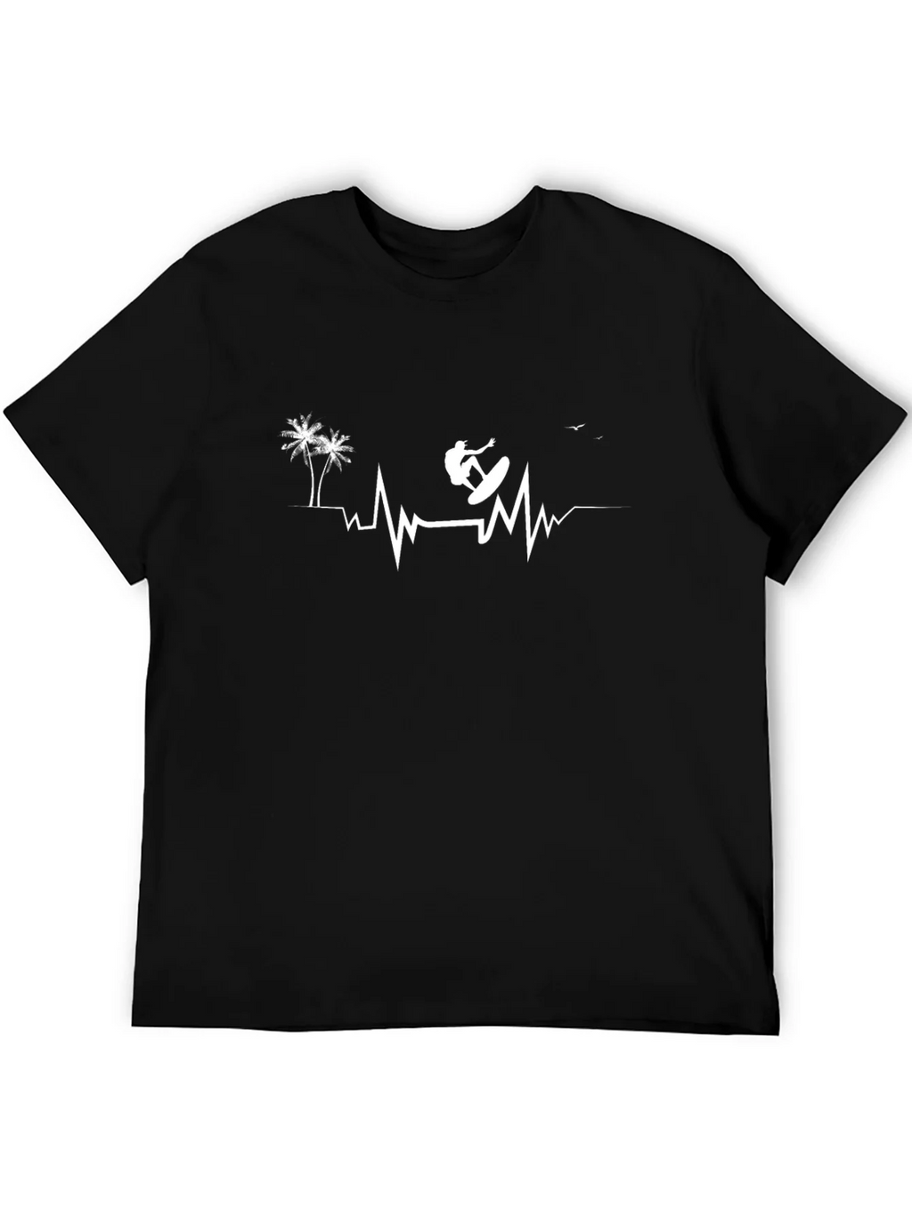 Surfing Heartbeat Graphic Tee - Casual Cotton Comfort product image 8
