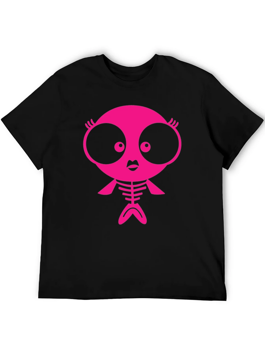 Funky Pink Creature Graphic Black T-Shirt product image 8