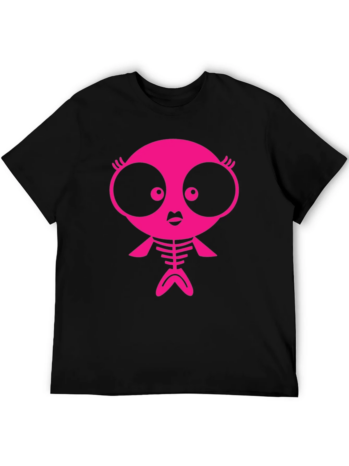 Funky Pink Creature Graphic Black T-Shirt product image 8