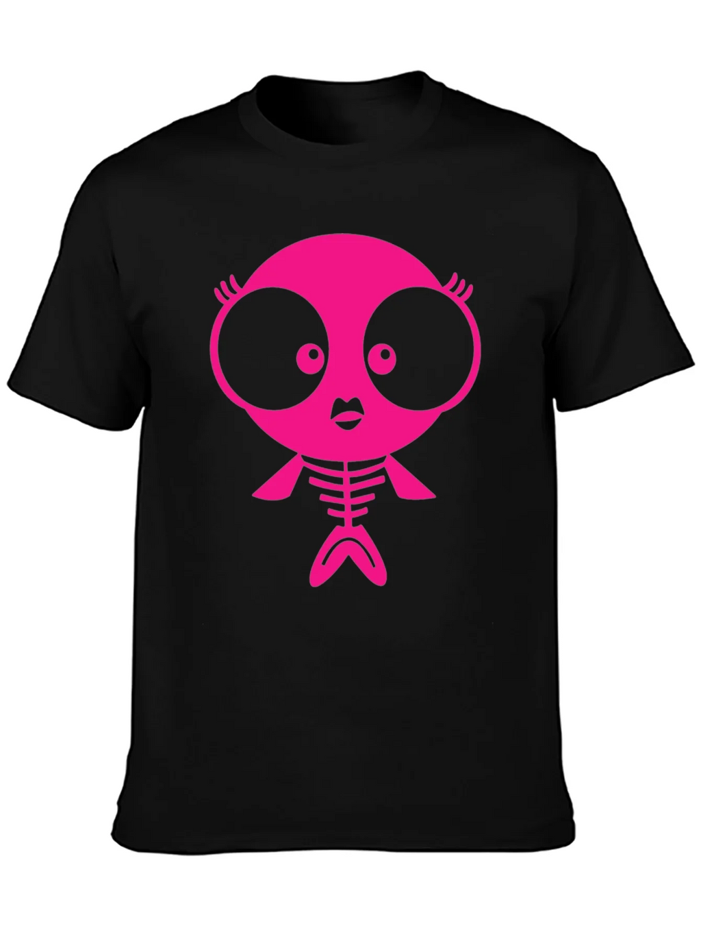 Funky Pink Creature Graphic Black T-Shirt product image 6