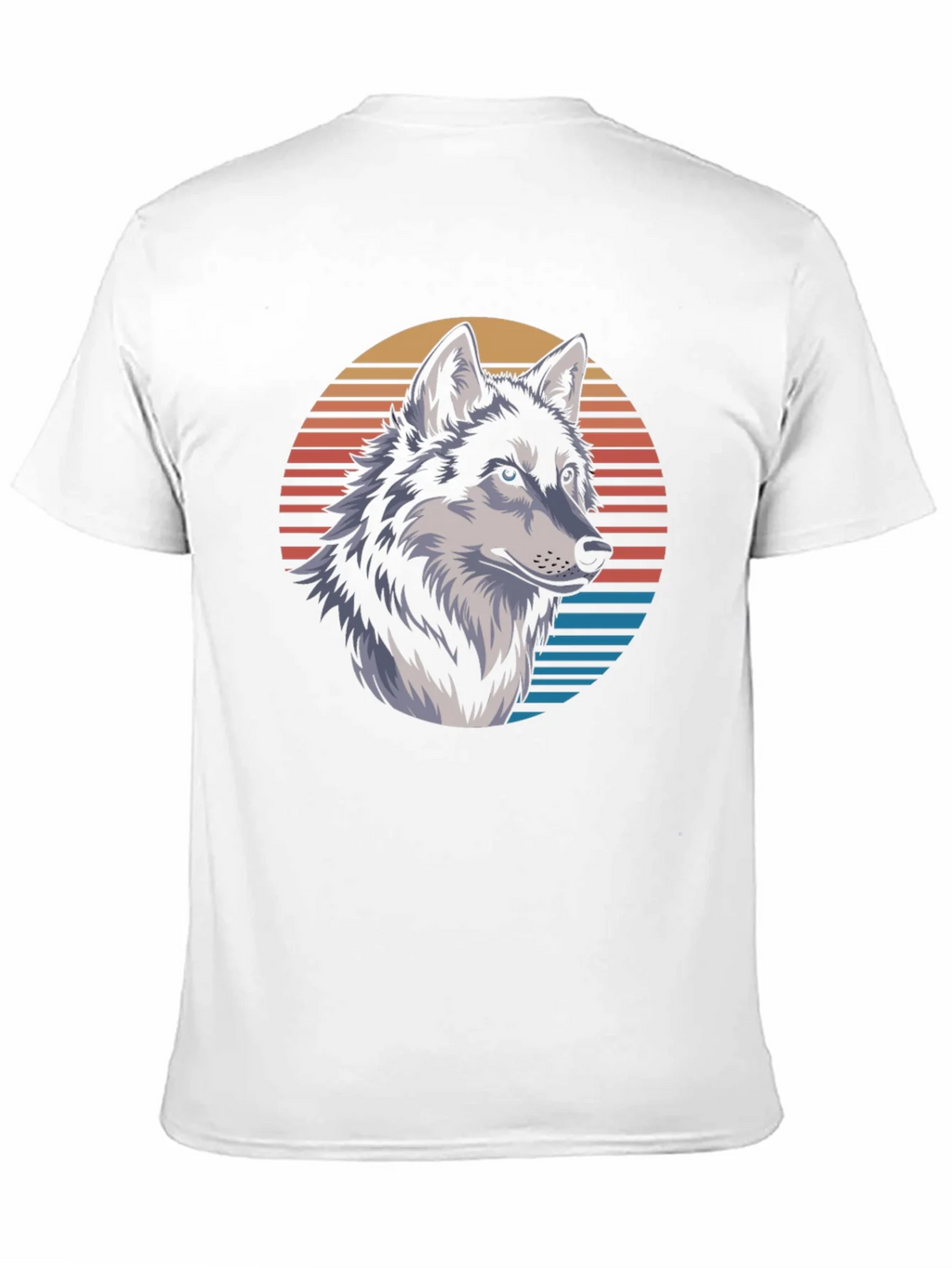 Wolf Graphic Tee - Retro Sunset Design Black T-Shirt product image 2