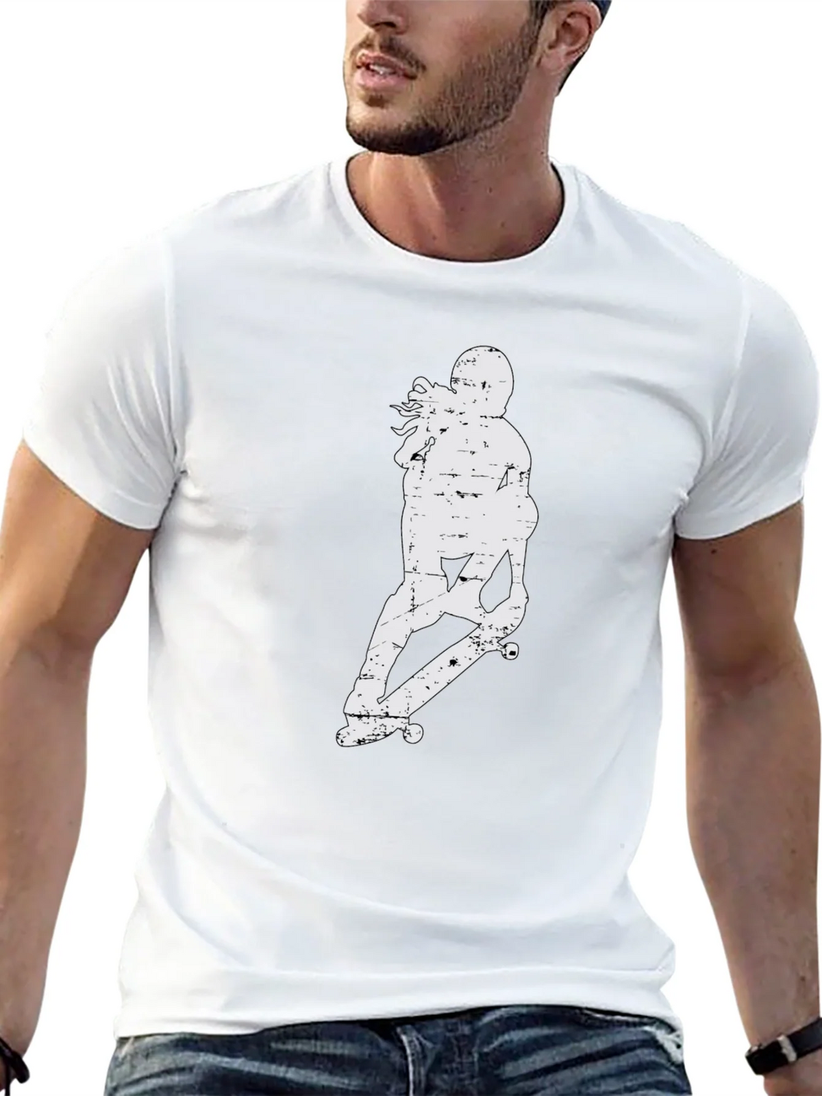 Skateboarder Graphic Tee - Casual Black T-Shirt product image 4