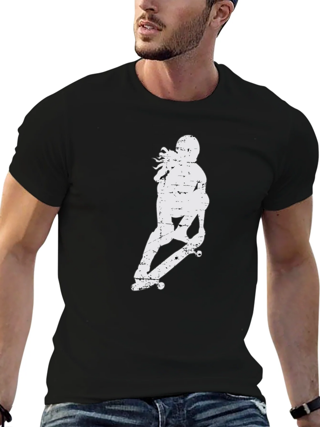 Skateboarder Graphic Tee - Casual Black T-Shirt product image 9