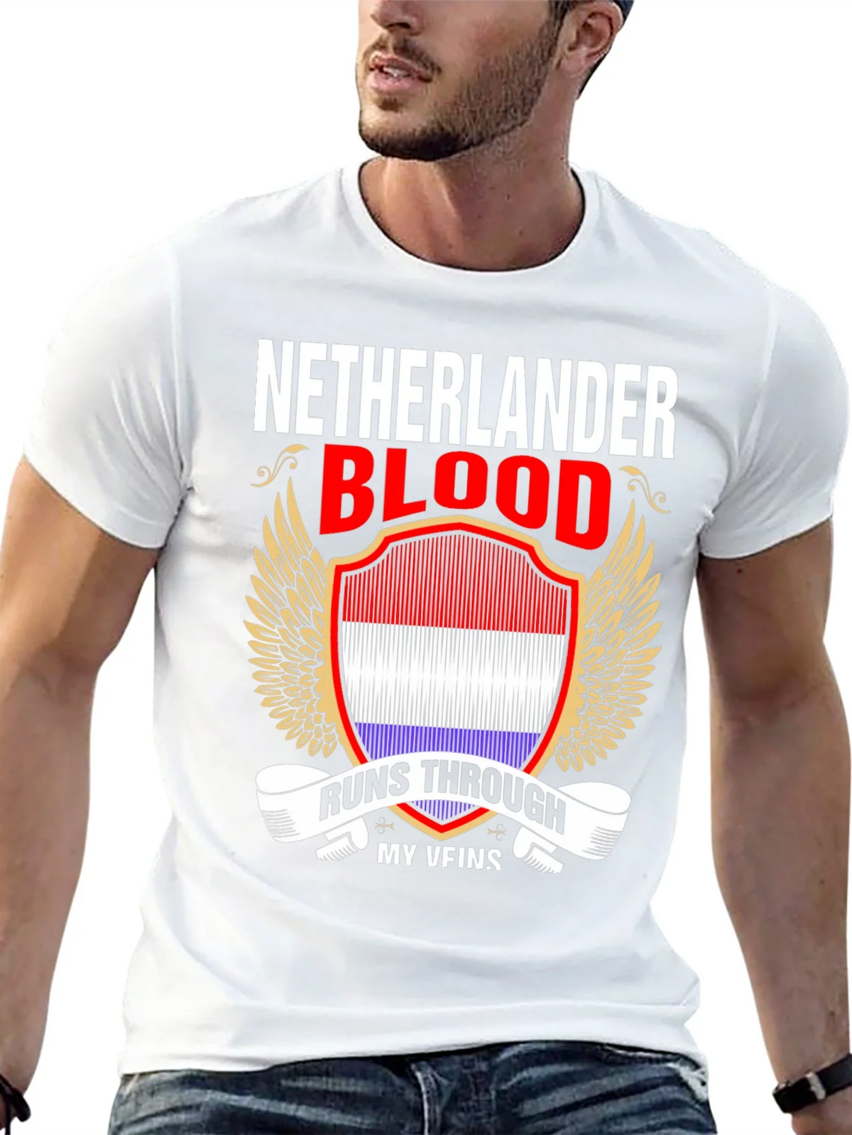Netherlander Blood Runs Through My Veins T-Shirt product image 4
