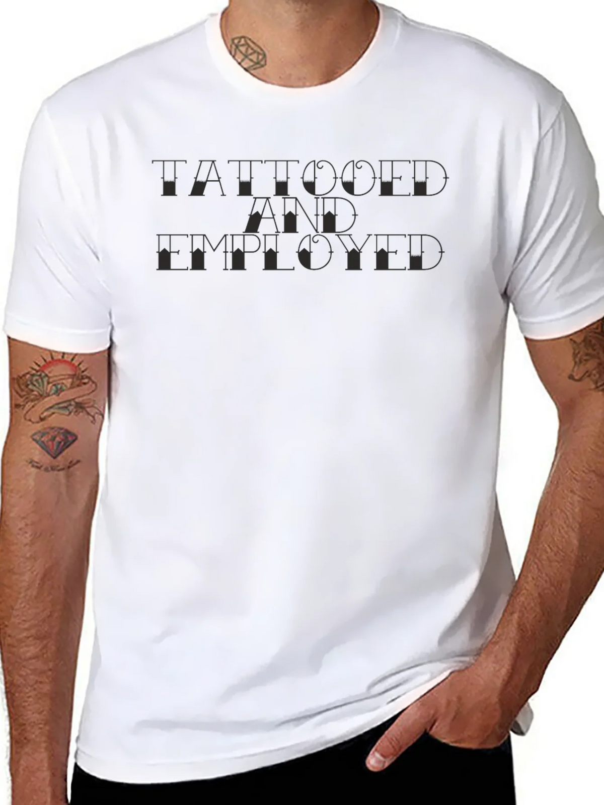 Tattooed and Employed Graphic Tee - Short Sleeve Crewneck product image 10