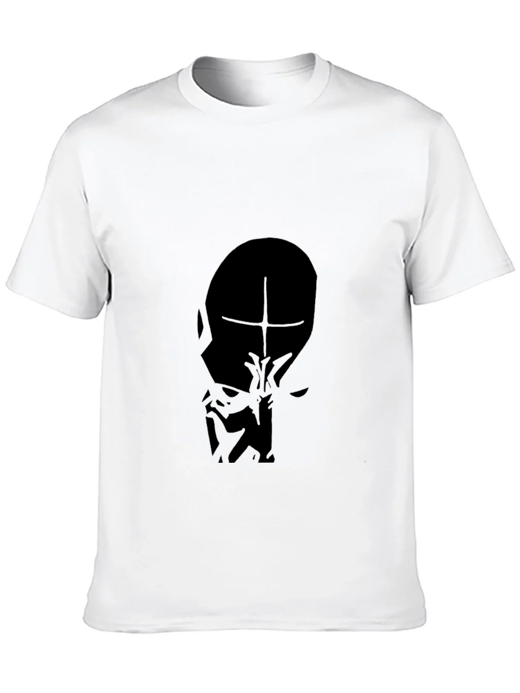 Mens Black T-Shirt - Abstract Face Graphic product image 12