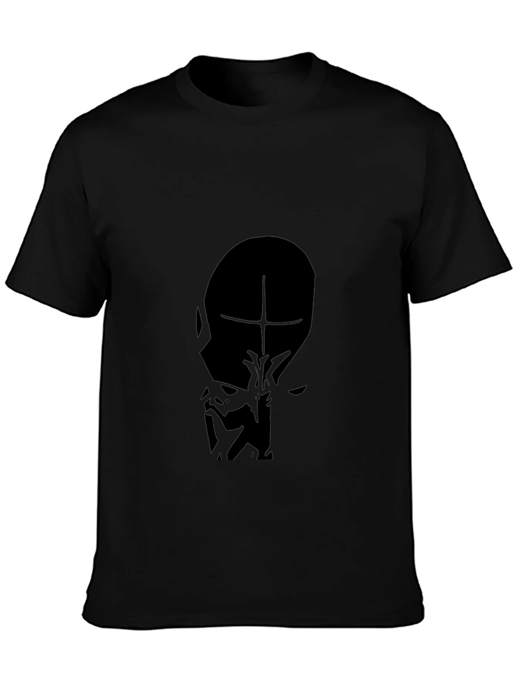 Mens Black T-Shirt - Abstract Face Graphic product image 6
