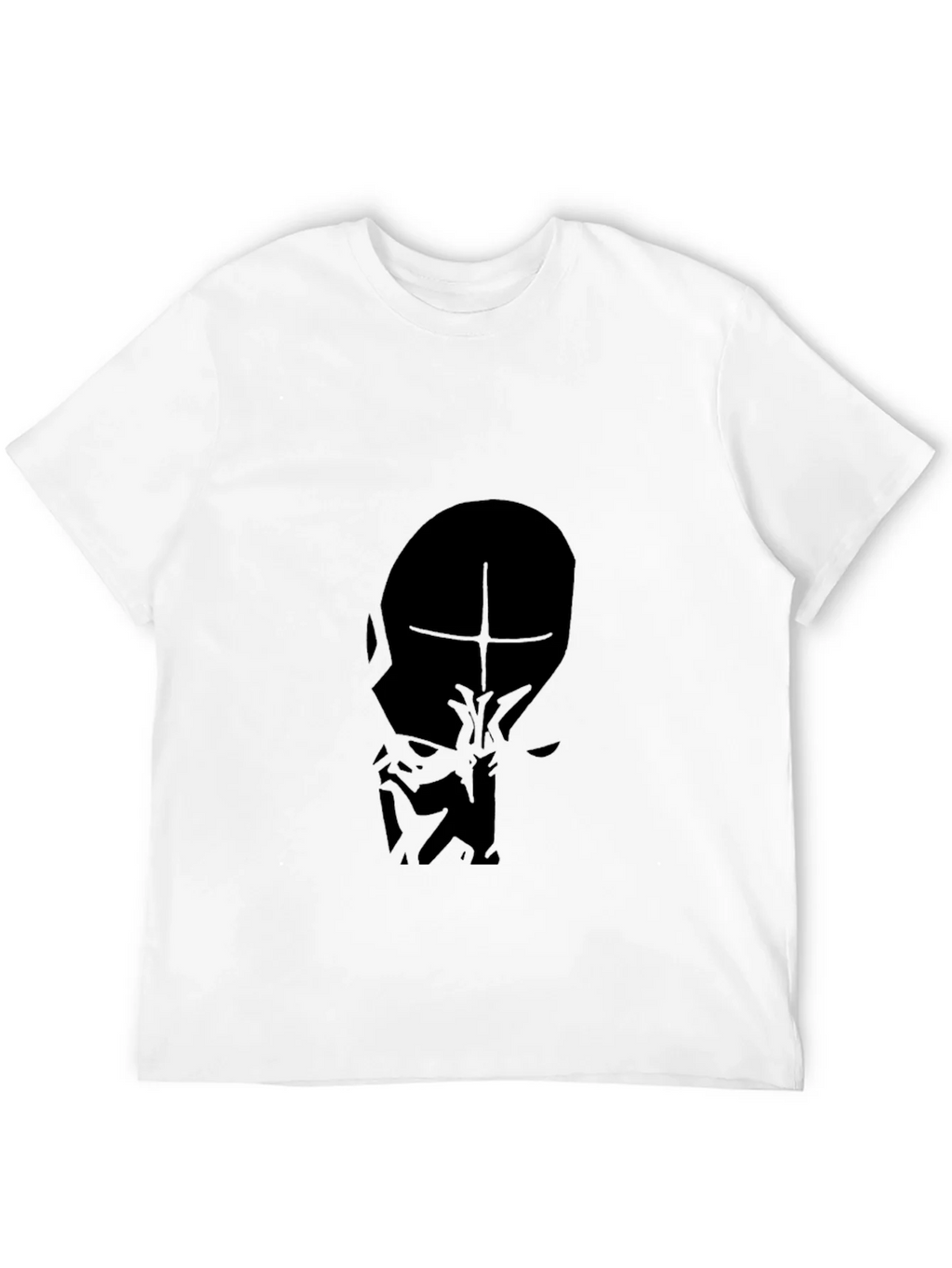 Mens Black T-Shirt - Abstract Face Graphic product image 3