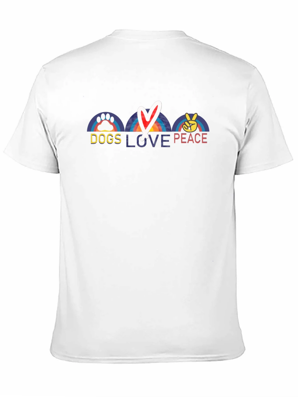 Dogs Love Peace T-Shirt - Rainbow Paw Heart & Sign product image 2