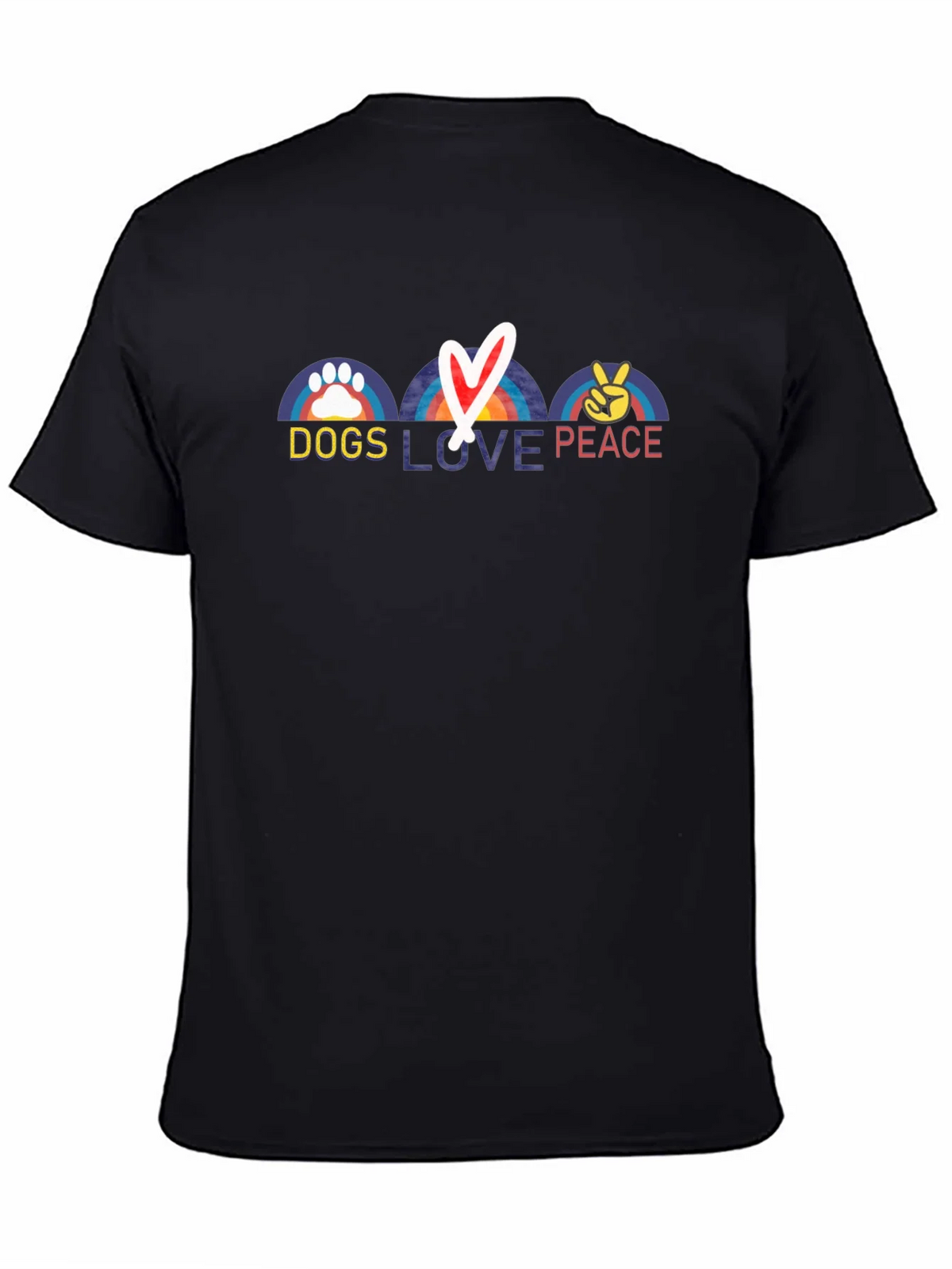 Dogs Love Peace T-Shirt - Rainbow Paw Heart & Sign product image 7