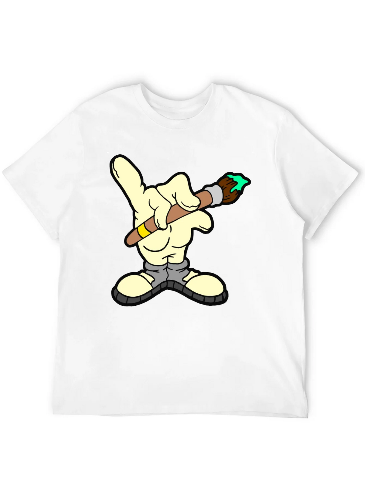 Cartoon Hand Painter T-Shirt - Unique Graphic Tee product image 3