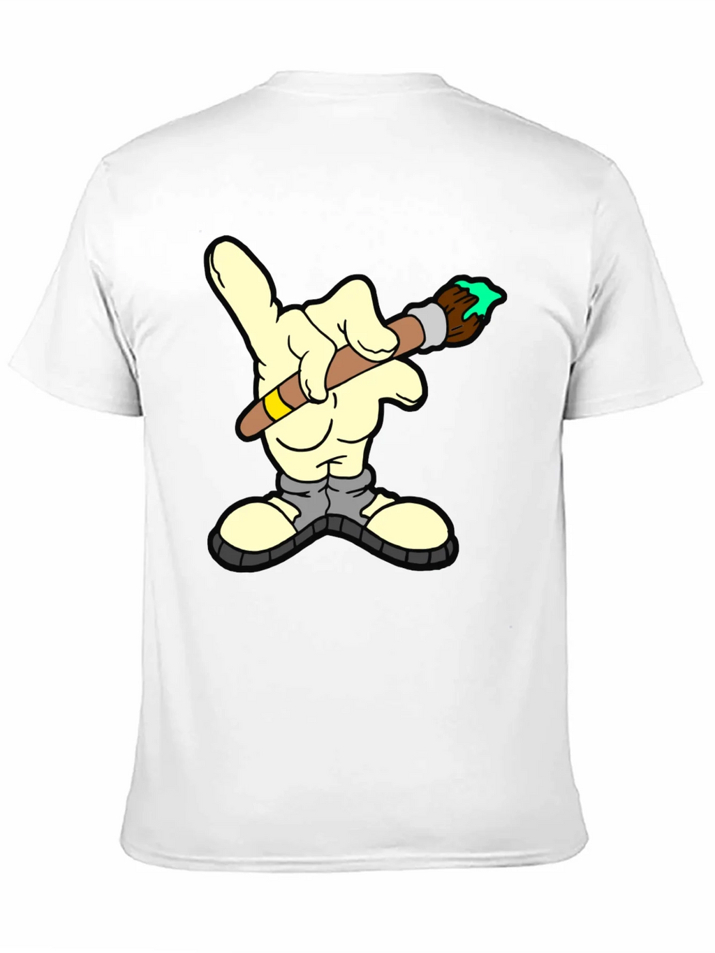 Cartoon Hand Painter T-Shirt - Unique Graphic Tee product image 2