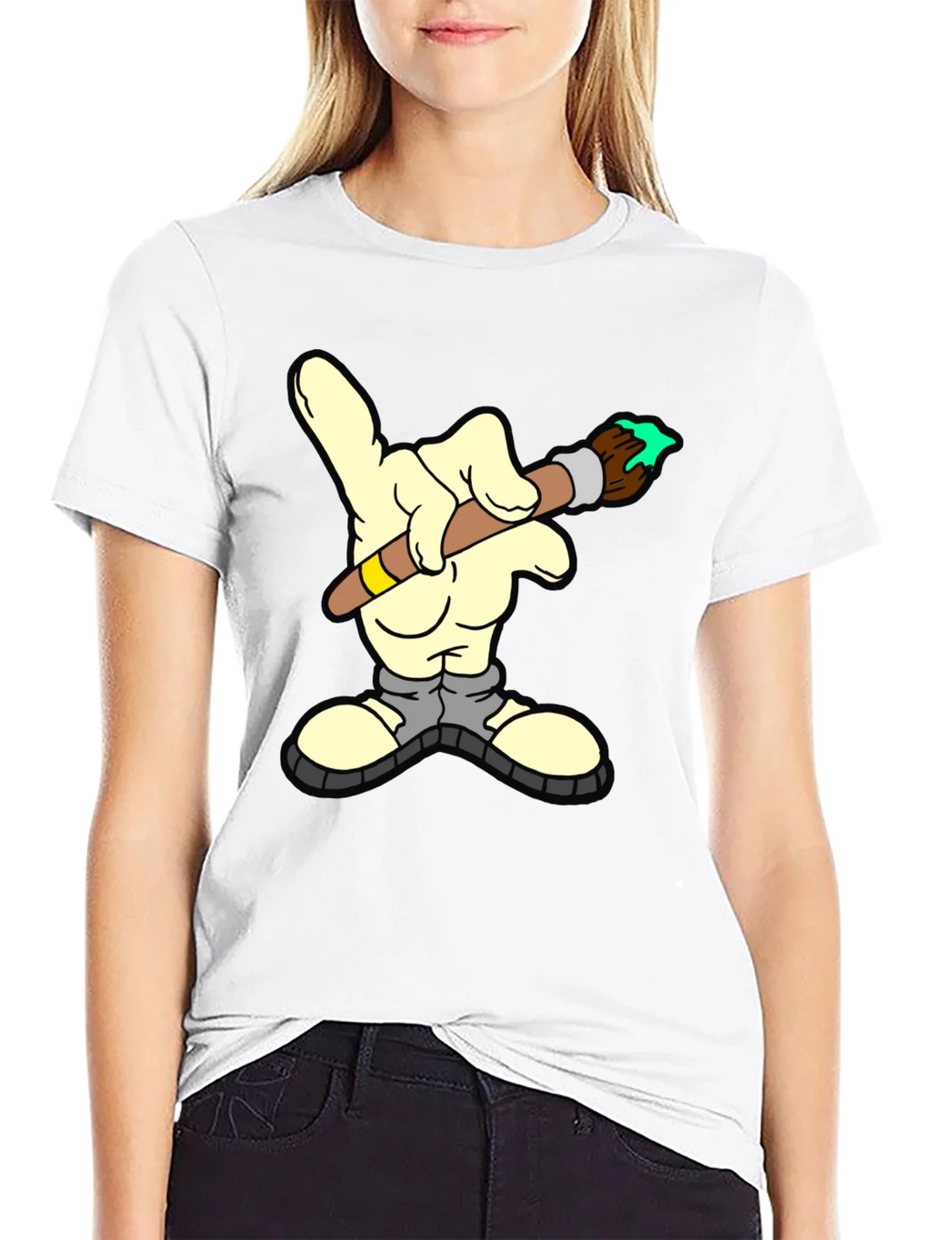 Cartoon Hand Painter T-Shirt - Unique Graphic Tee product image 11