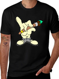 Cartoon Hand Painter T-Shirt - Unique Graphic Tee product image 1