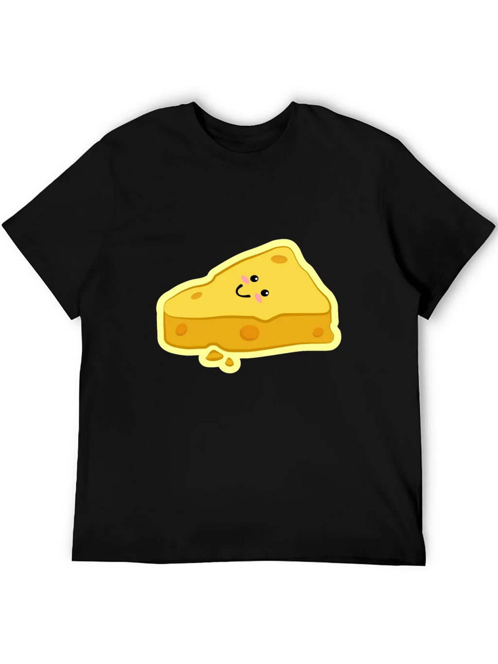 Cartoon Cheese Slice Black T-Shirt product image 8