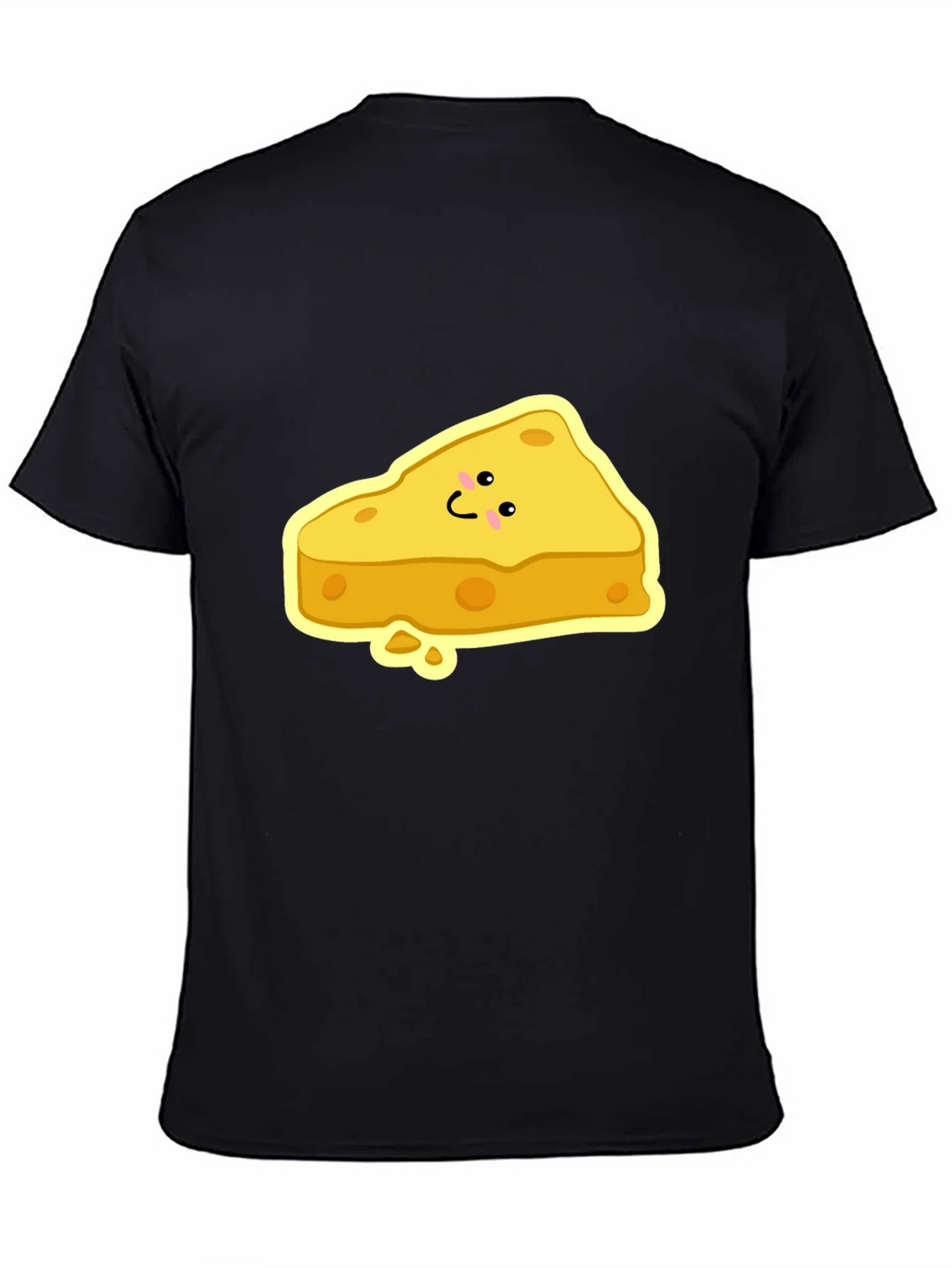 Cartoon Cheese Slice Black T-Shirt product image 7
