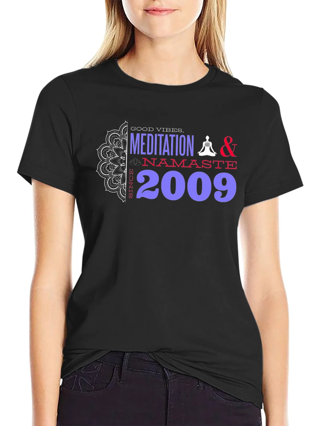 Meditation Namaste T-Shirt - Good Vibes Since 2009 product image 5