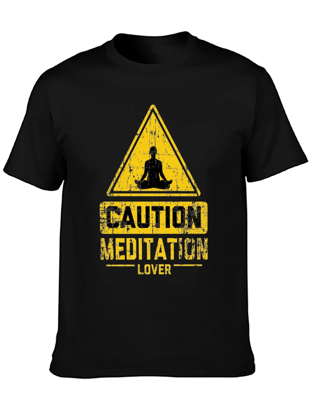 Caution Meditation Lover Black T-Shirt product image 6