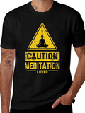 Caution Meditation Lover Black T-Shirt product image 1