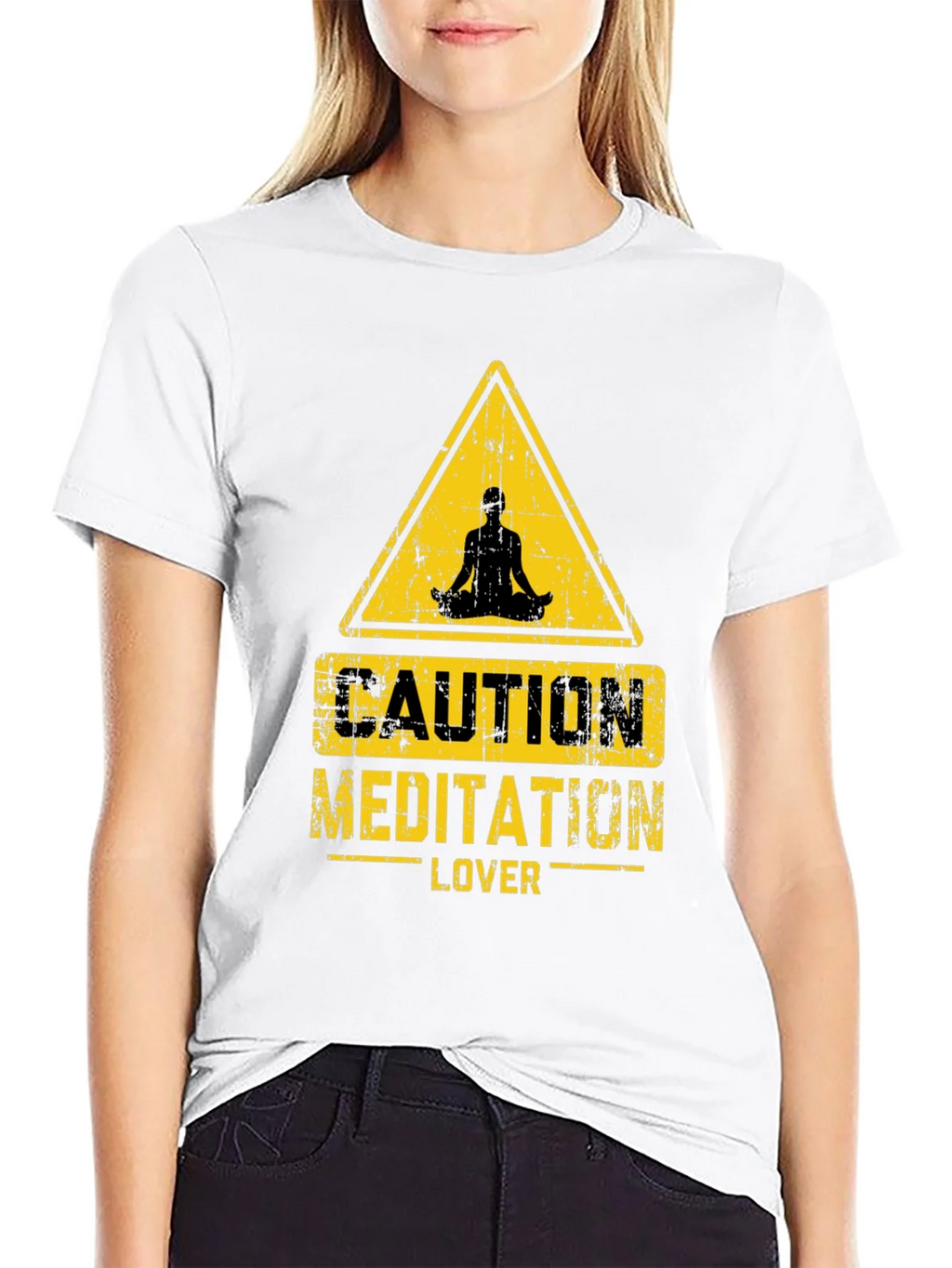 Caution Meditation Lover Black T-Shirt product image 11