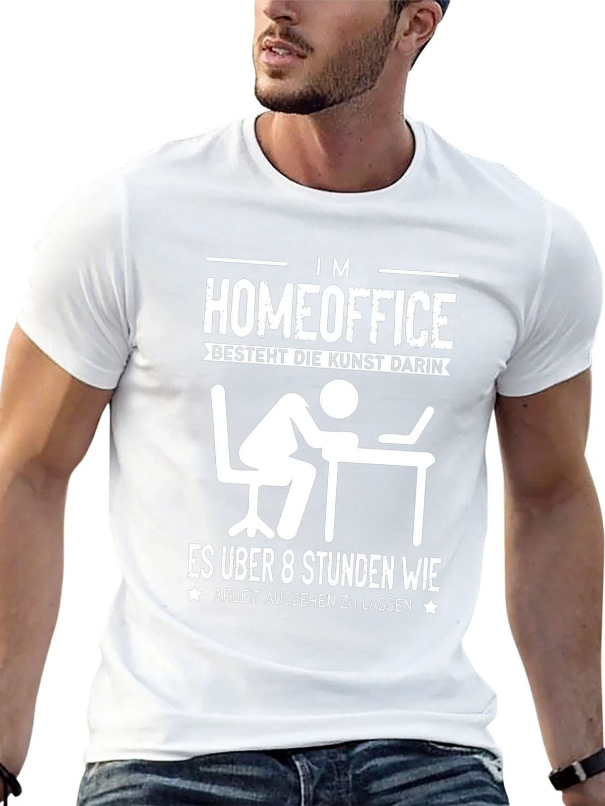 Home Office Humor T-Shirt - Arbeit Aussehen Lassen product image 4