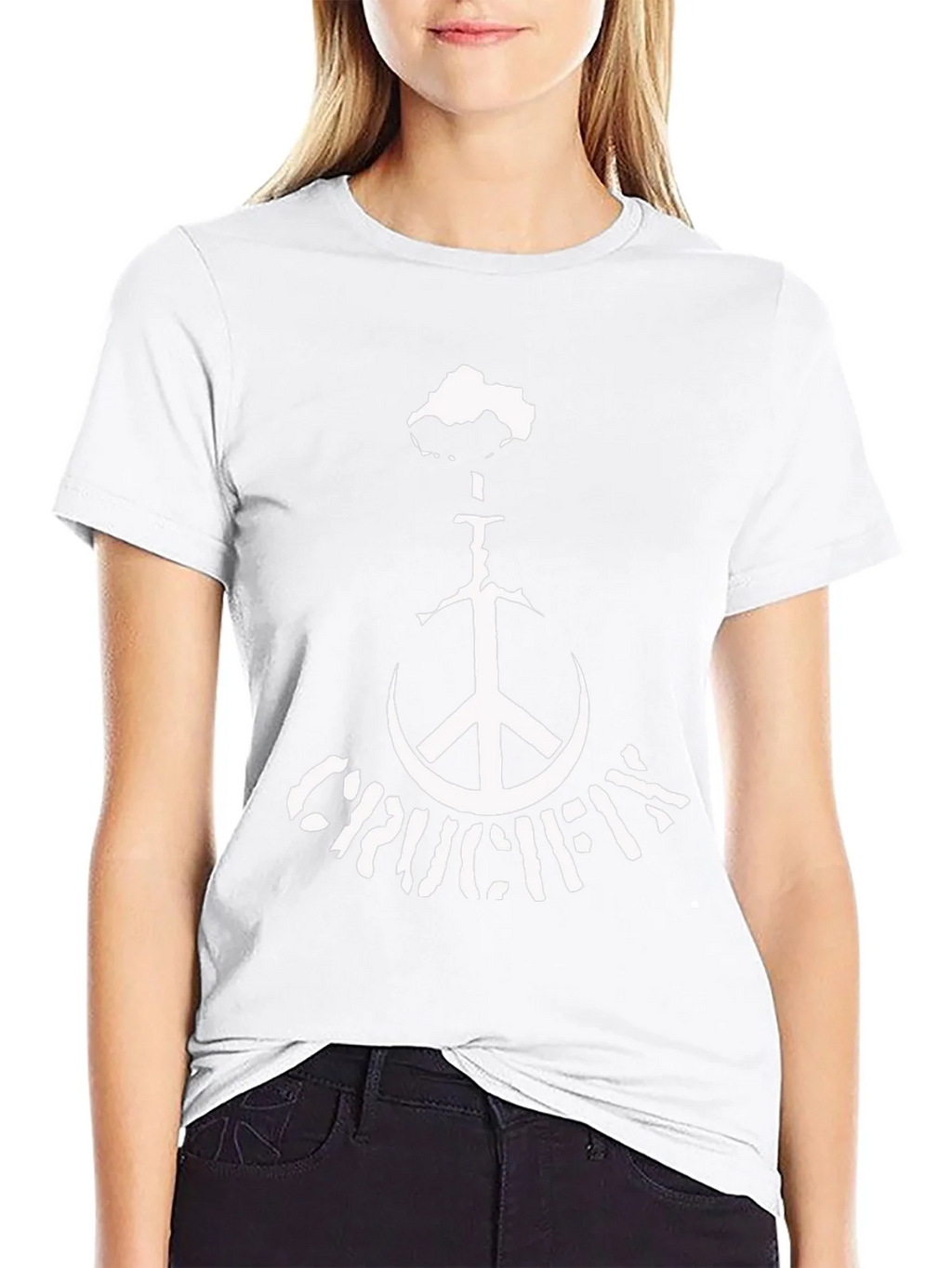 Crucifix Peace Sign Black T-Shirt product image 11